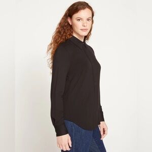 Universal Standard Elbe Popover Liquid Jersey Shirt Classic Fit | Black | 22-24